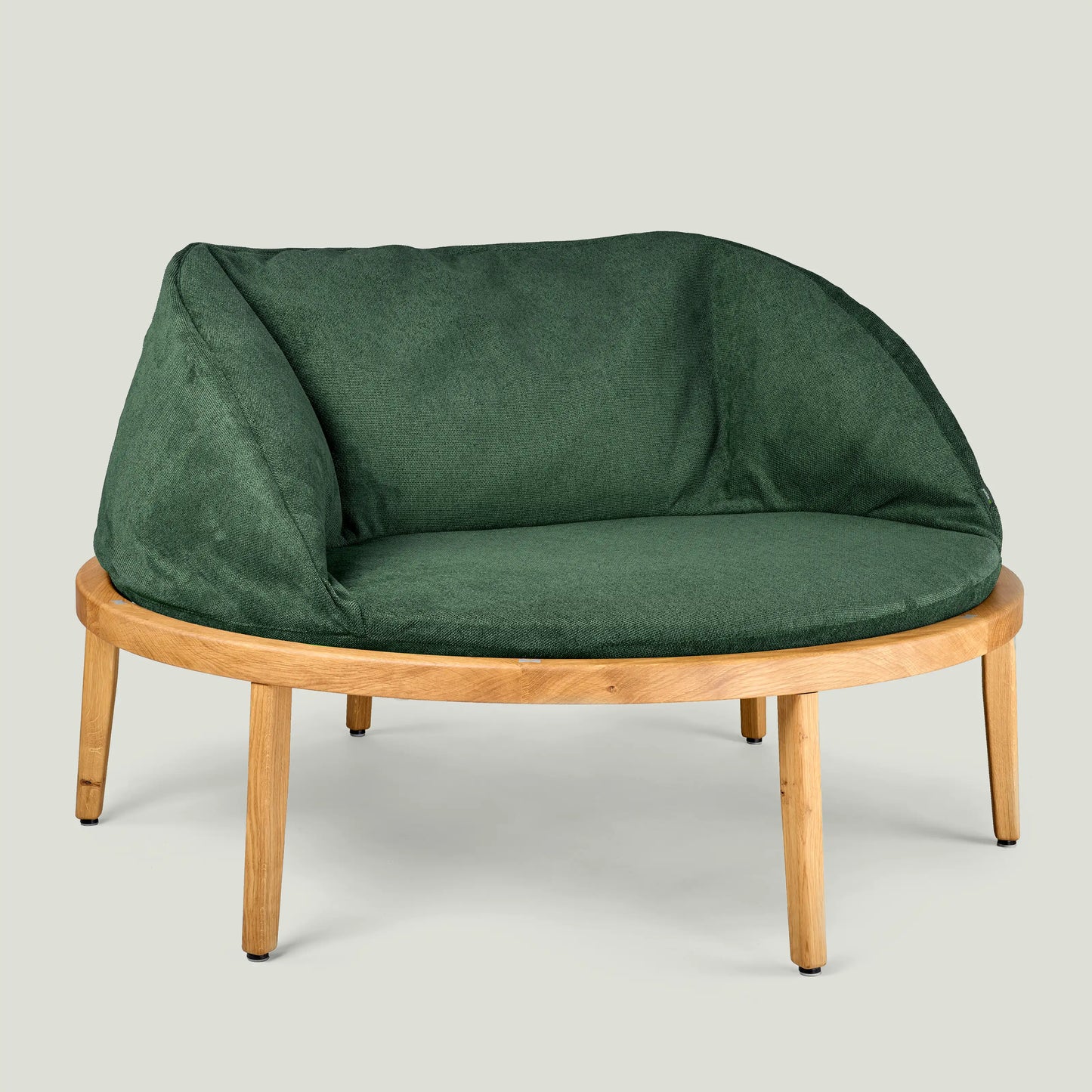 Trampoline Chair 126, Eiche, Sprungmattenrand «Crocodile Green»