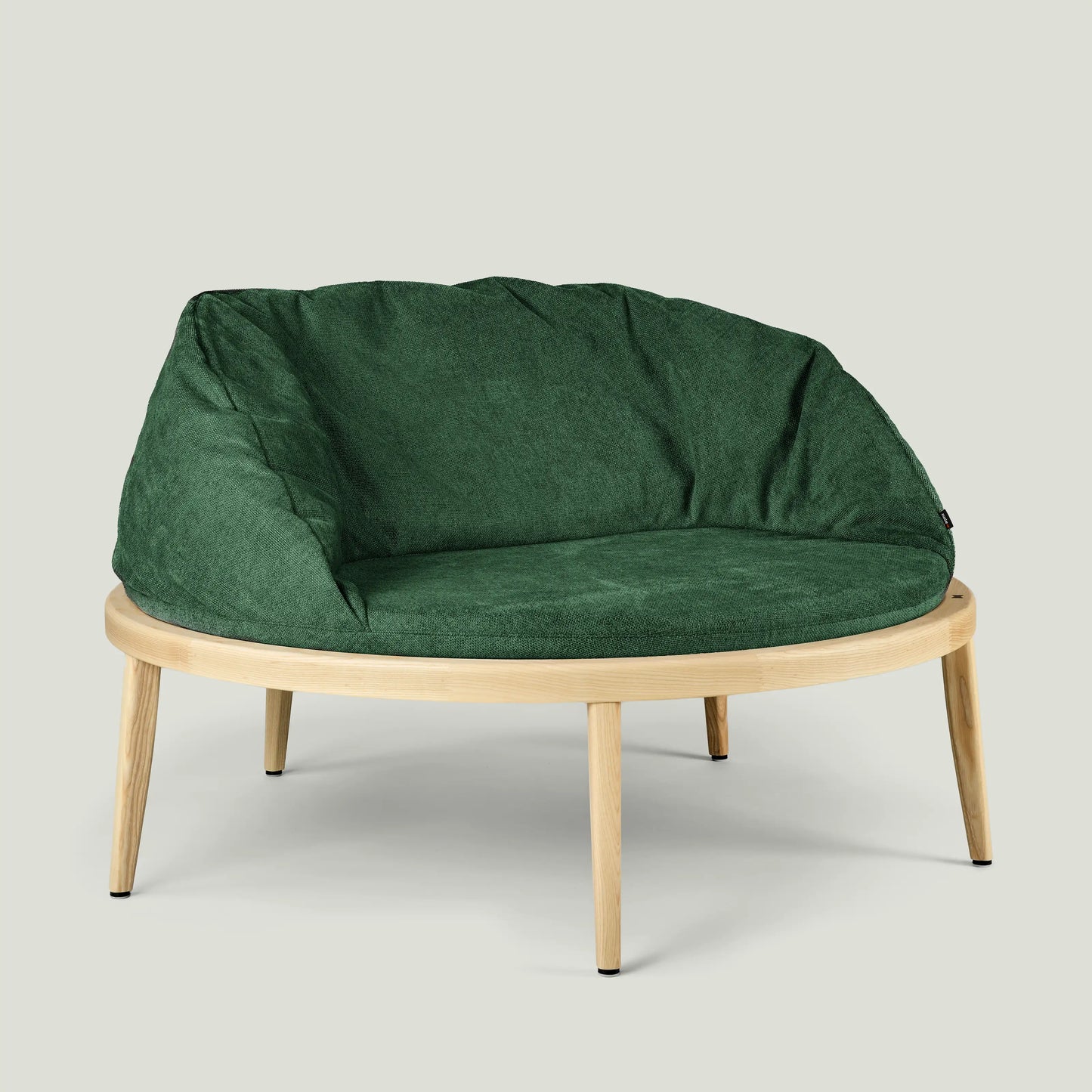 Trampoline Chair 118, Esche, Sprung­matten­rand «Crocodile Green»